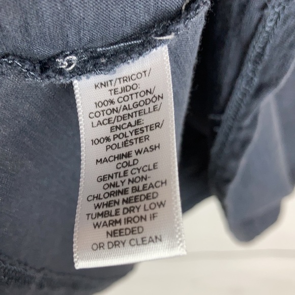 LOFT Lace Fringe Tee Gray XS - Picture 5 of 5